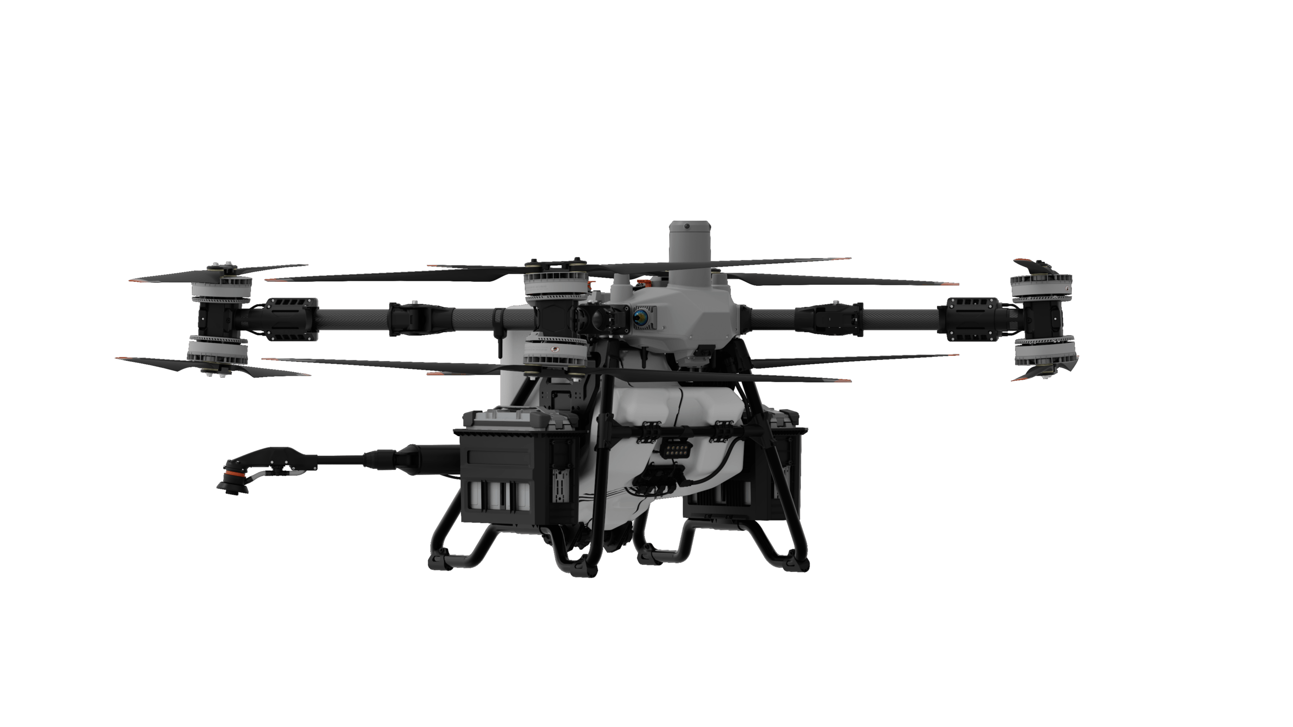 DJI Agras T100 sistem de pulverizare cu baterie dublă vedere laterală