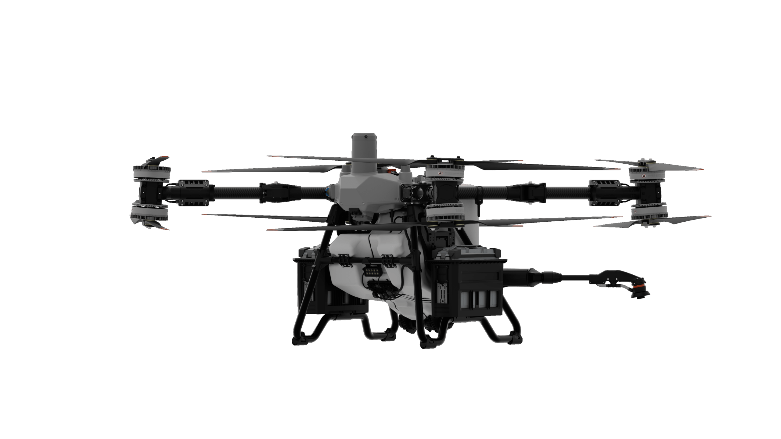 DJI Agras T100 sistem de pulverizare cu baterie dublă vedere frontală